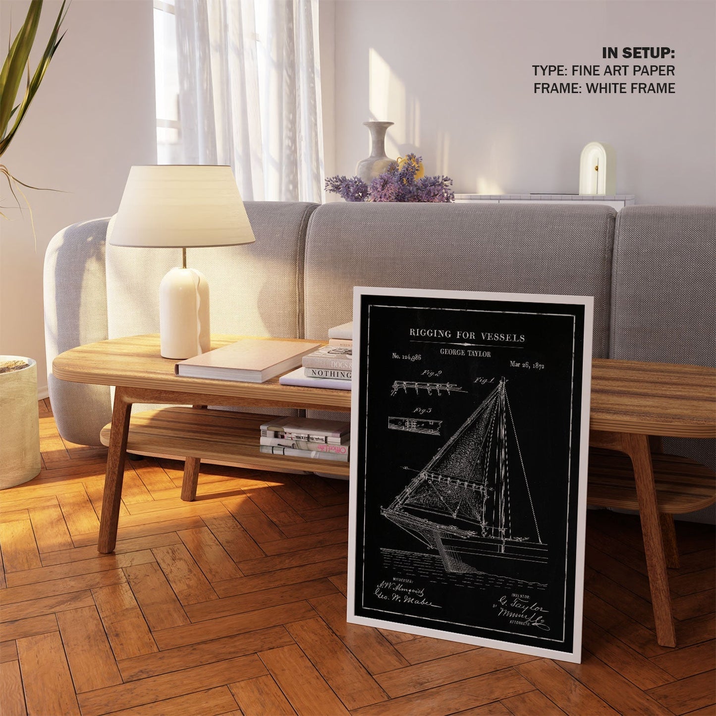 Chalk Rigging for Vessels, Blueprint Patent Art