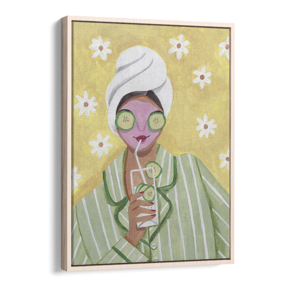 Serene "Woman Relax Time" painting by Caroline Bonne Muller, perfect for your RELAX TIME, PORTRAITS collection.