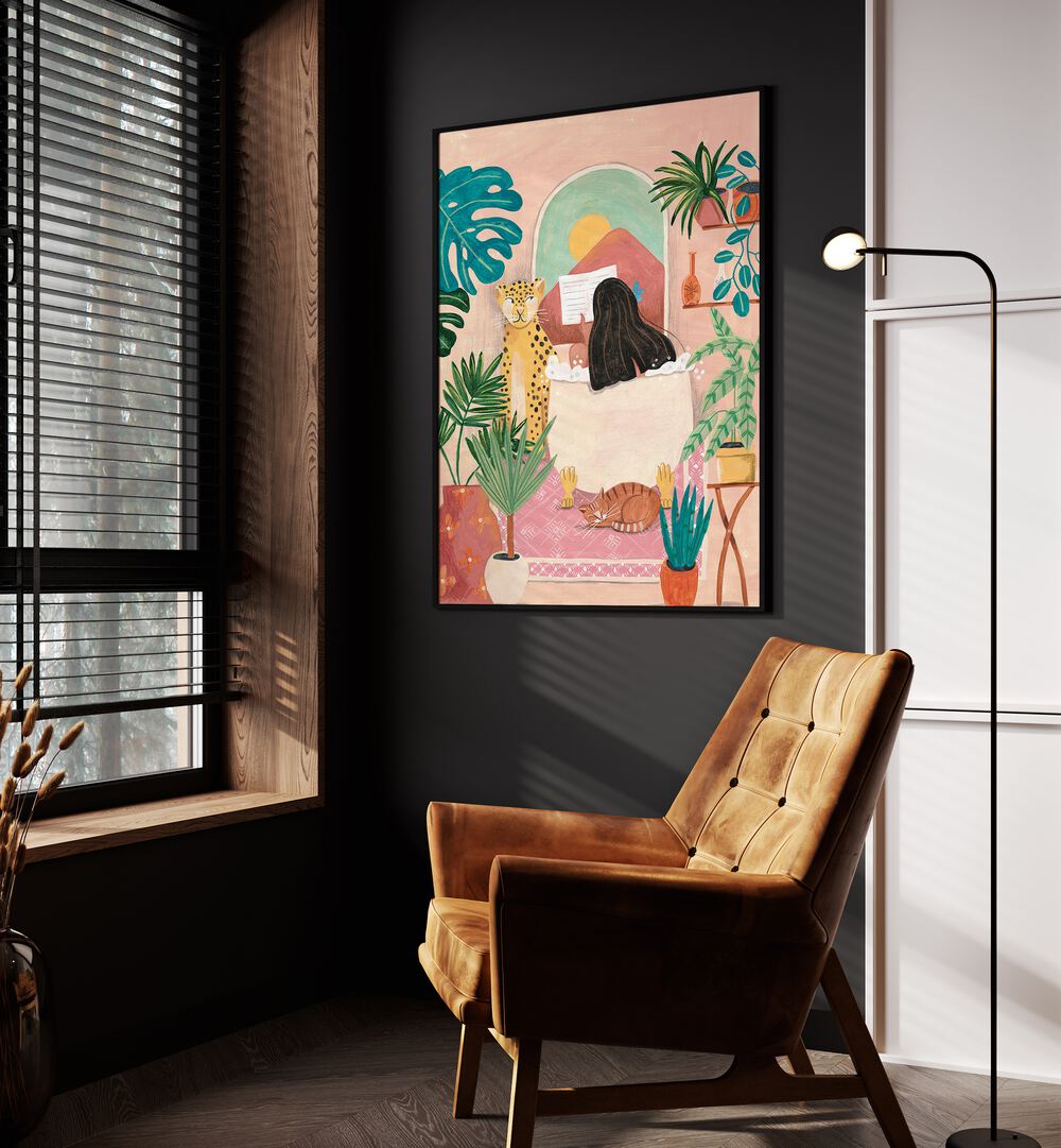 WOMAN BATHROOM , PORTRAITS & FIGURATIVE ILLUSTRATIONS