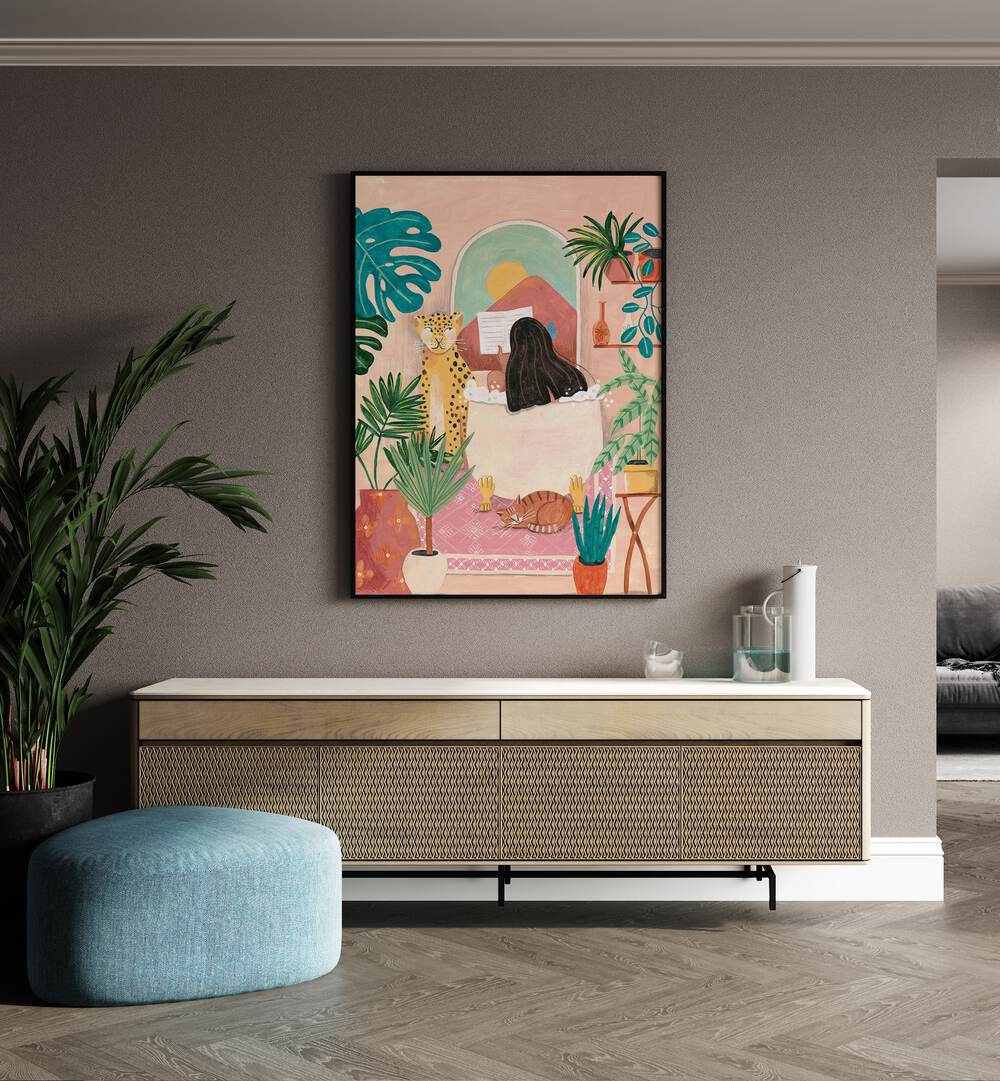 WOMAN BATHROOM , PORTRAITS & FIGURATIVE ILLUSTRATIONS