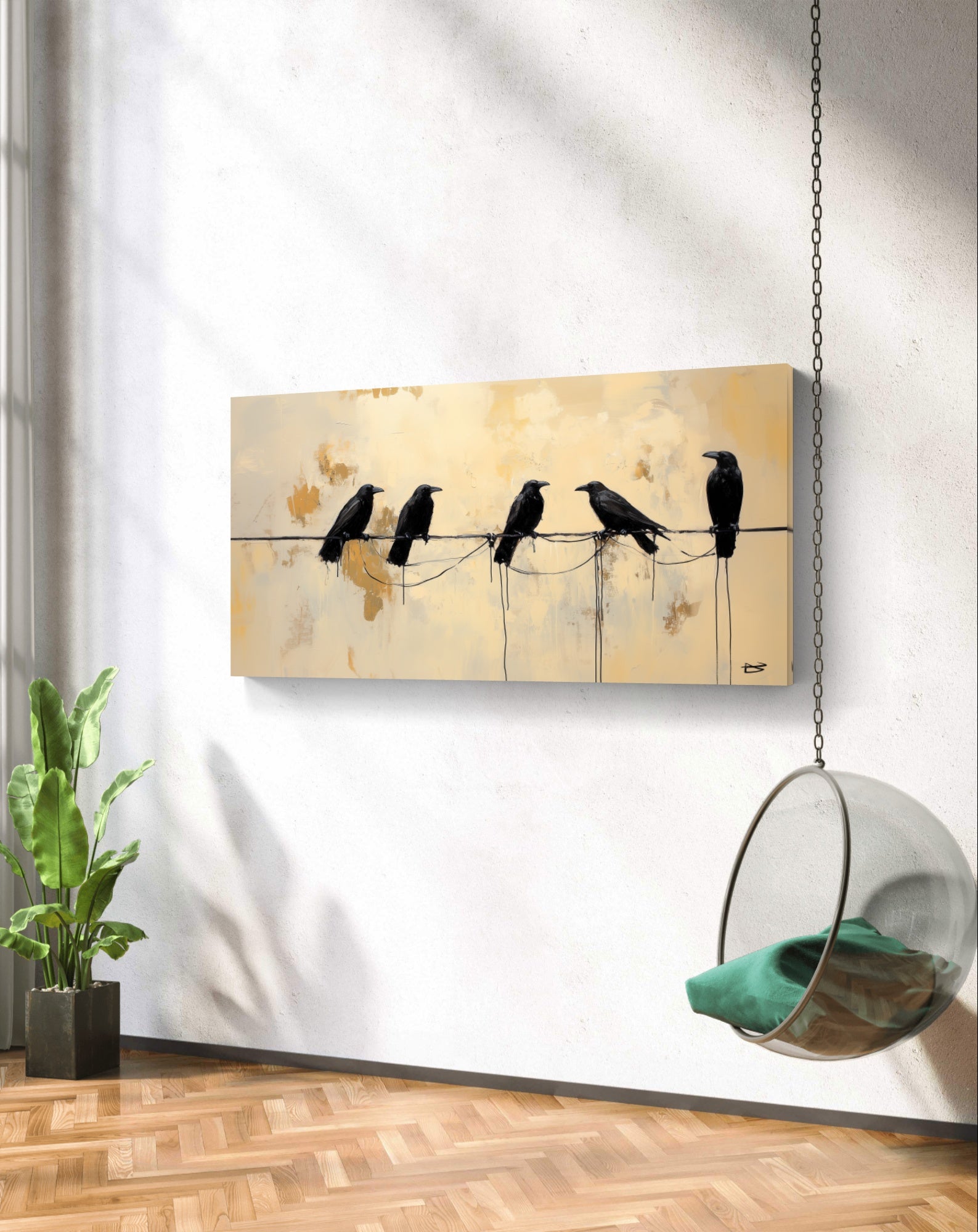 Crows On The Line by Pompidou Moderne