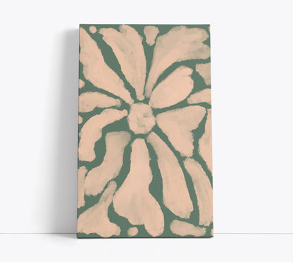Blue Pastel Flower Decor Wall Art Print