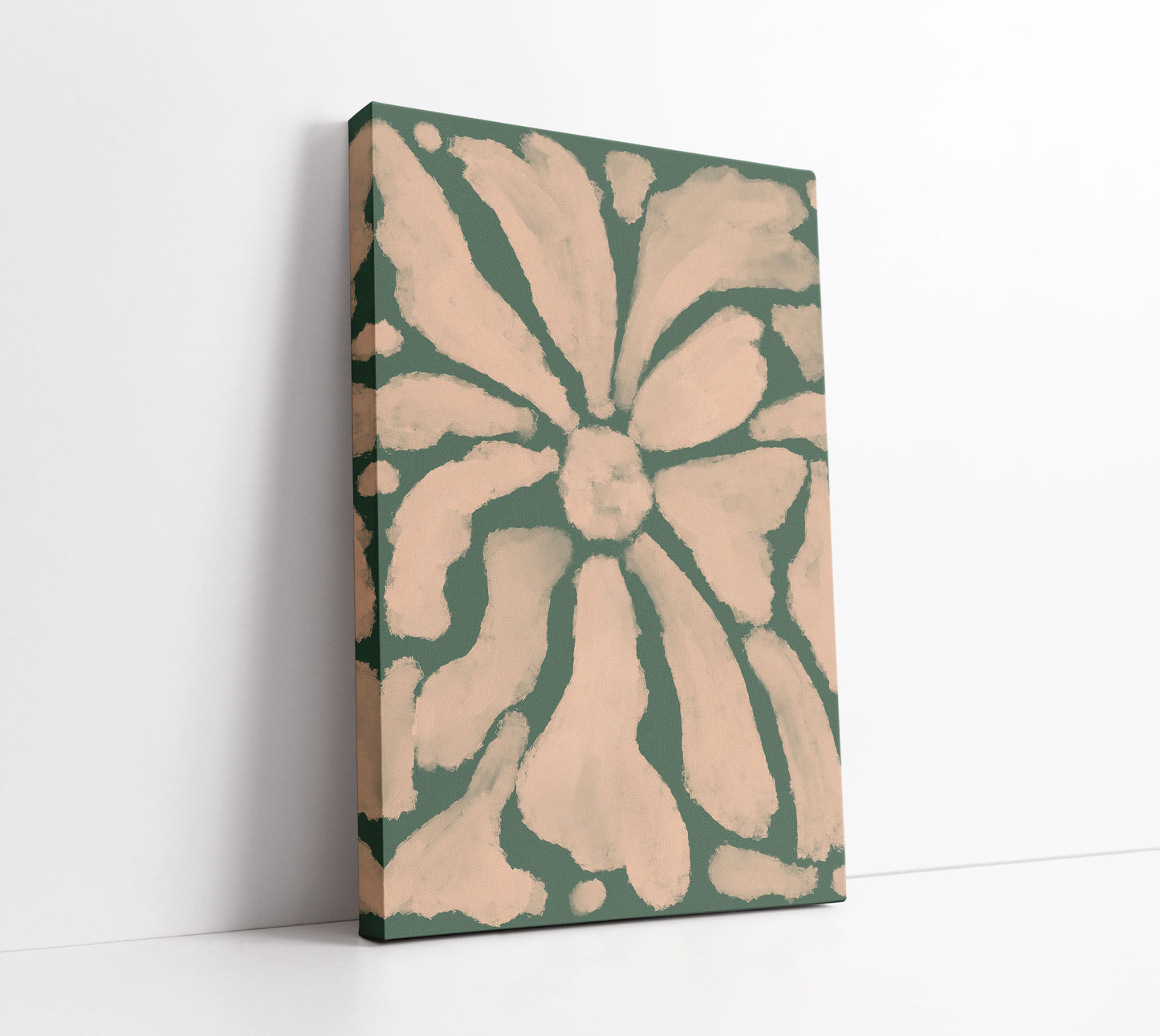 Blue Pastel Flower Decor Wall Art Print