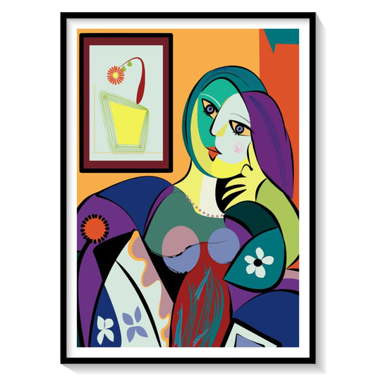 Colorful Abstract Woman, Pablo Picasso Style Painting