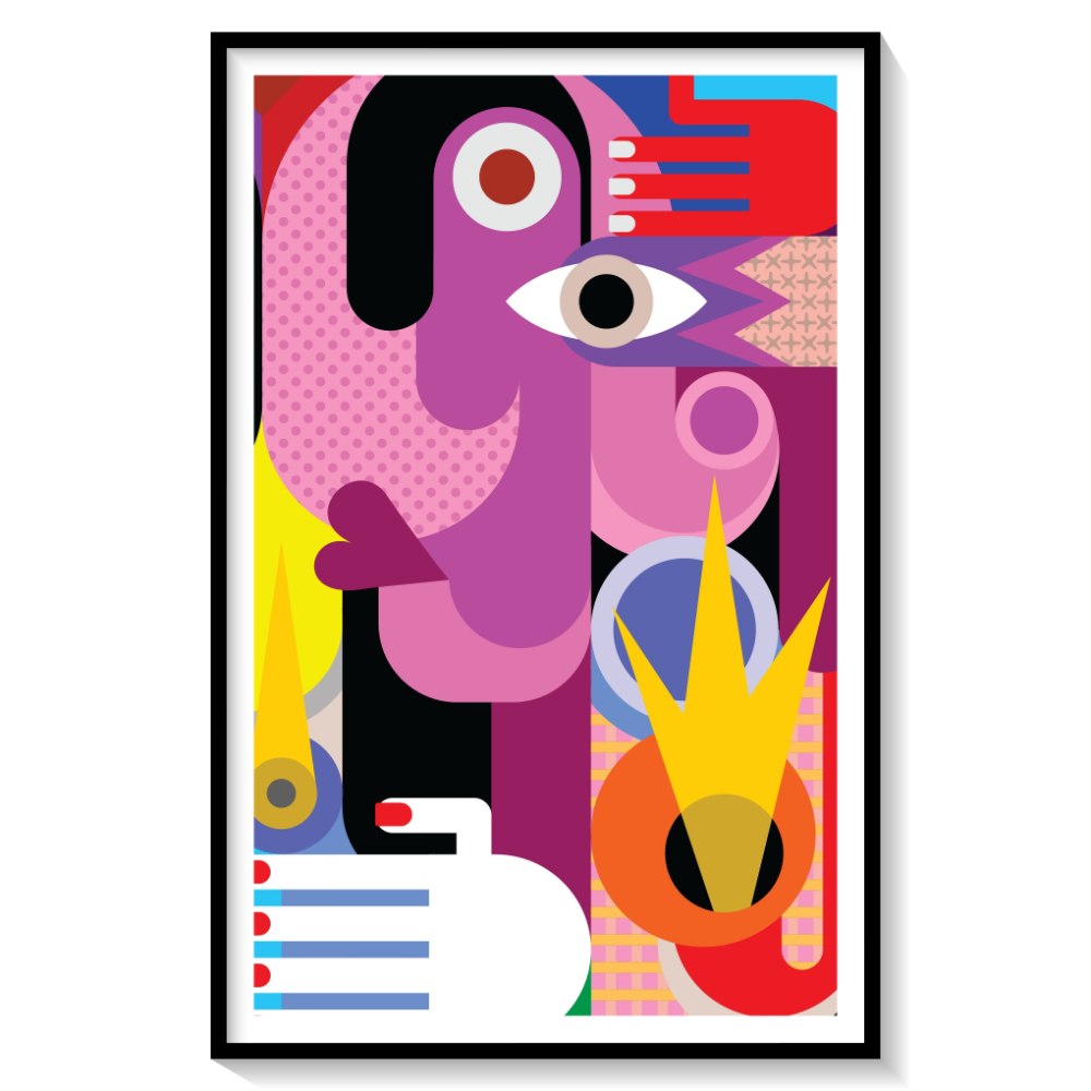 Man and Woman Abstract, Pablo Picasso Style Painting