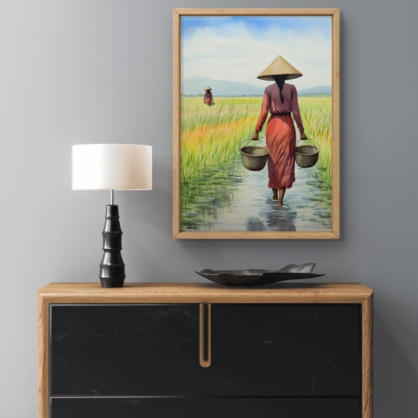 Lady in the Rice Field by Vietnamese Pho