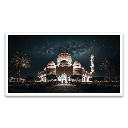 Blessed Ramadan Nights Serene Mosque Floating Frame Canvas Wall Painting