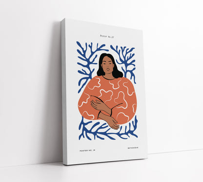 Botanical Femme Blue Wall Art Print