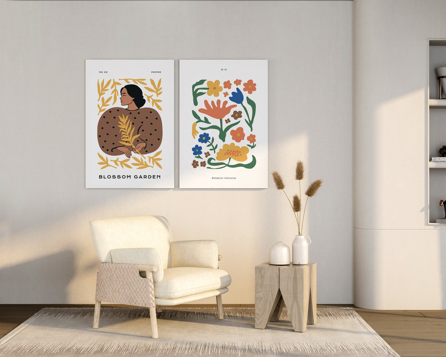 Botanical Femme Beige Wall Art Print