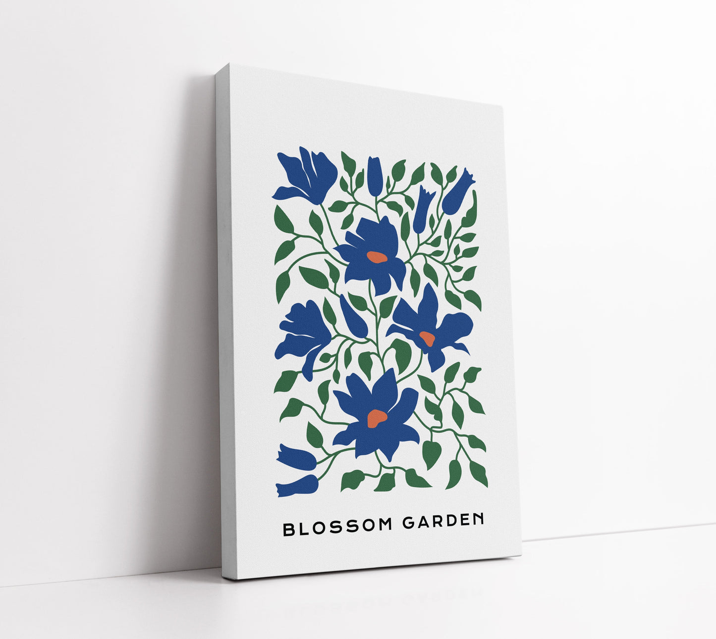 Blue Botanical Pattern Print