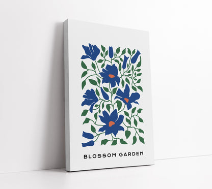 Blue Botanical Pattern Print