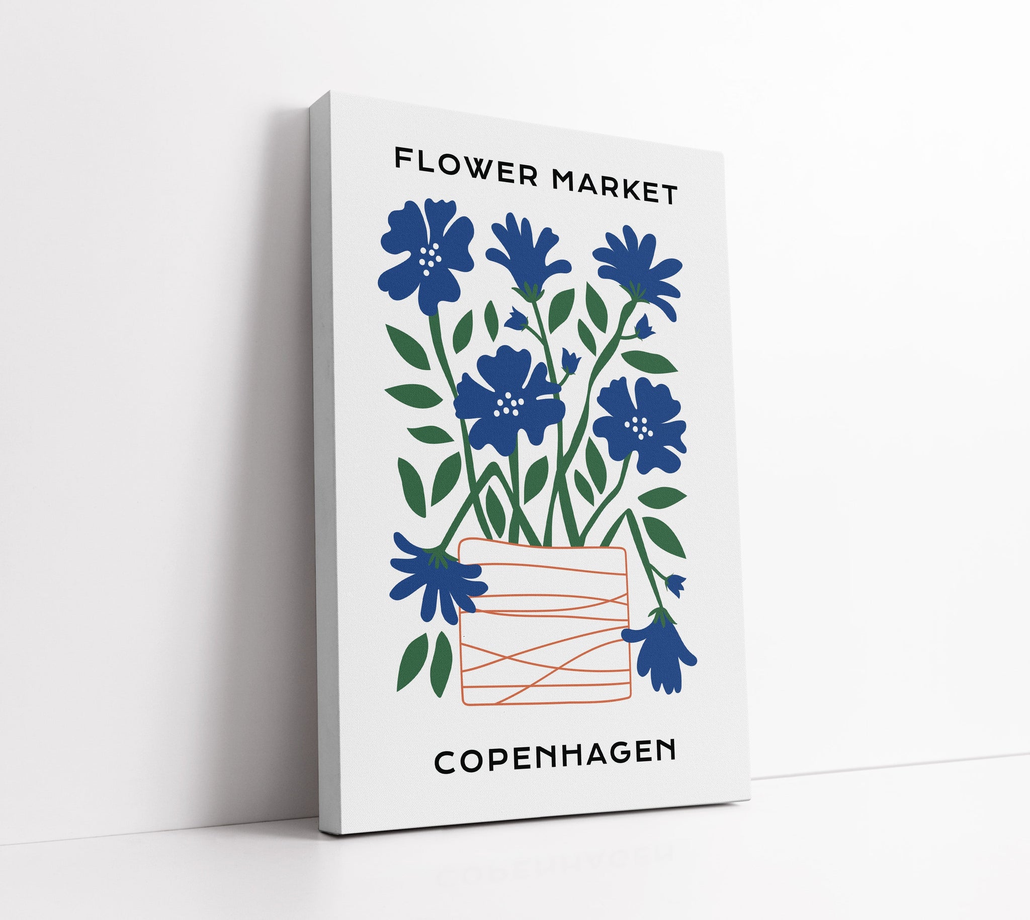 Blue Flower Market Wall Art Print