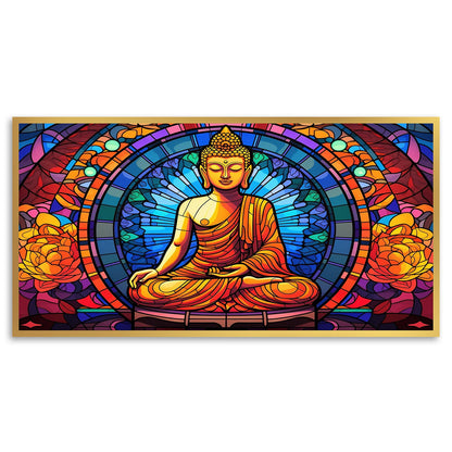 Vibrant Canvas Painting of Buddha for Tranquil Zen Decor
