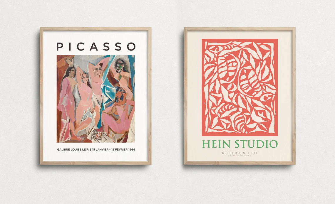 Gallery Wall Set of 12, Picasso Art, Famous Art, Wall Decor, Van Gogh Art Set, Master Art