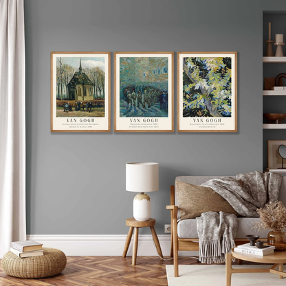Van Gogh Painting Set of 3 - Van Gogh Poster, Van Gogh Exhibition Art, Modern Art