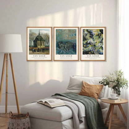 Van Gogh Painting Set of 3 - Van Gogh Poster, Van Gogh Exhibition Art, Modern Art