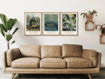 Van Gogh Painting Set of 3 - Van Gogh Poster, Van Gogh Exhibition Art, Modern Art