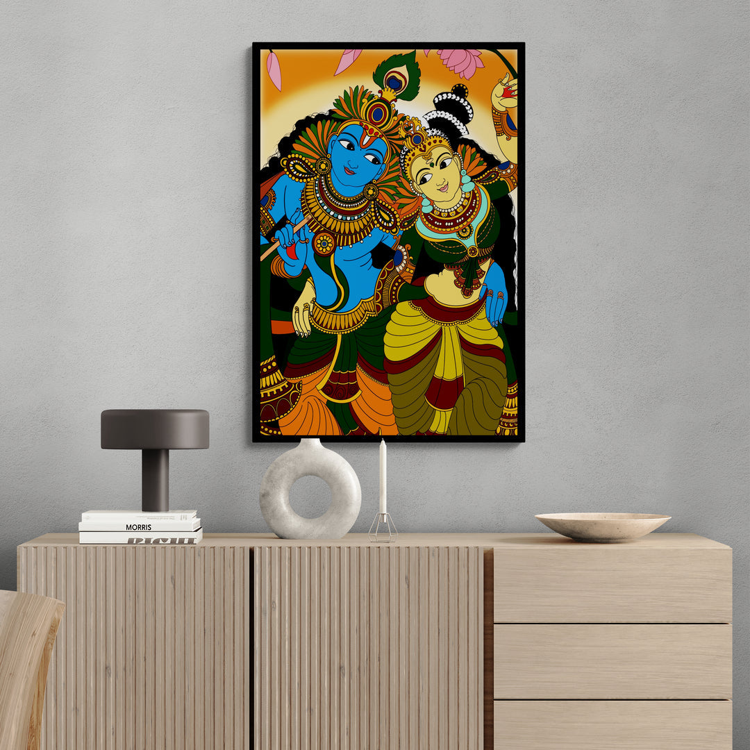 Canvas Painting: Divine Love of Radha Krishna