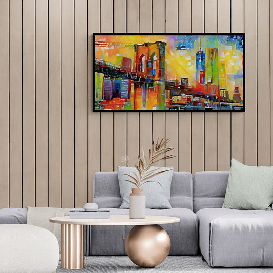 Brooklyn Bridge at Dusk Cityscape Painting
