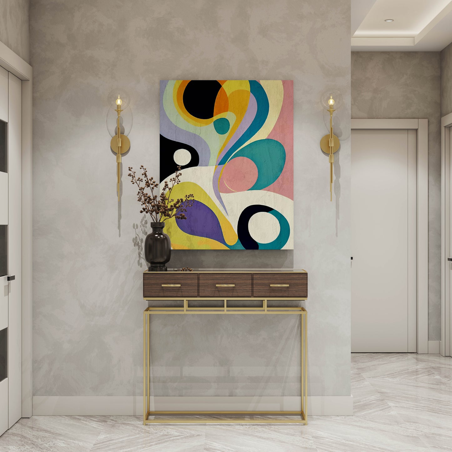 Colour Splash Abstract Wall Art Print