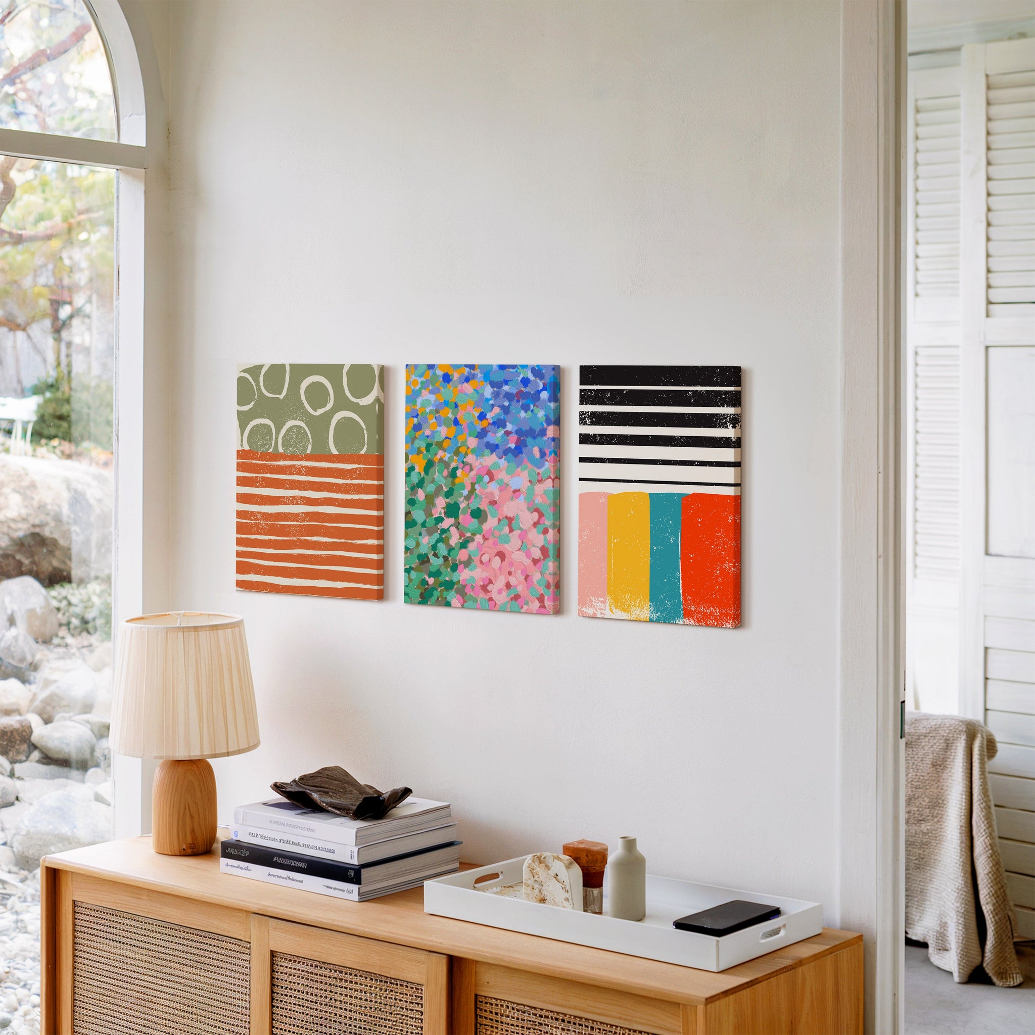 Color Riot – Vibrant Eclectic Abstract Wall Art Set of 3