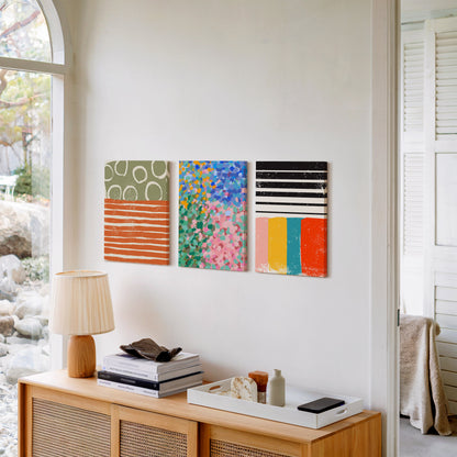 Color Riot – Vibrant Eclectic Abstract Wall Art Set of 3