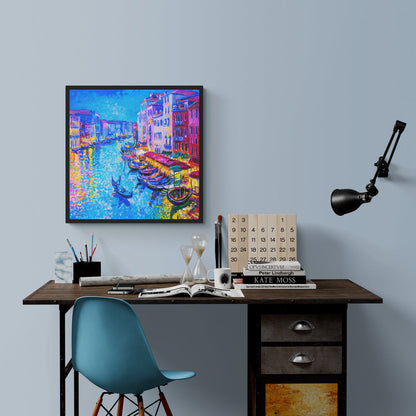 Vibrant Canal Life at Dusk in Venice