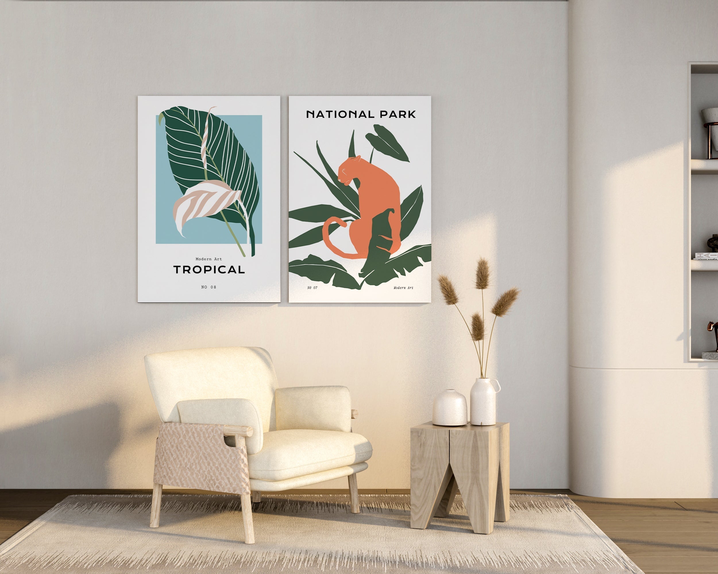 Blue Tropical Wall Art Print