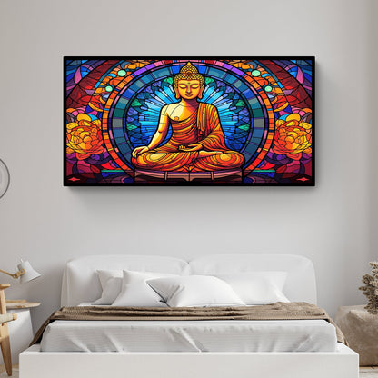 Vibrant Canvas Painting of Buddha for Tranquil Zen Decor