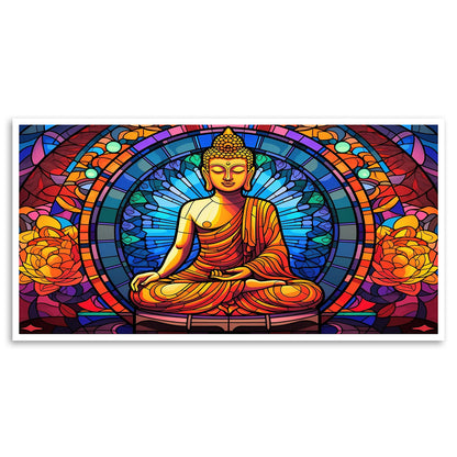 Vibrant Canvas Painting of Buddha for Tranquil Zen Decor
